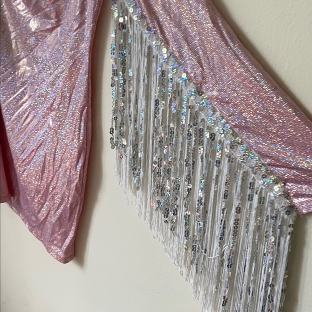 FRINGE /metallic pink dress 🌟